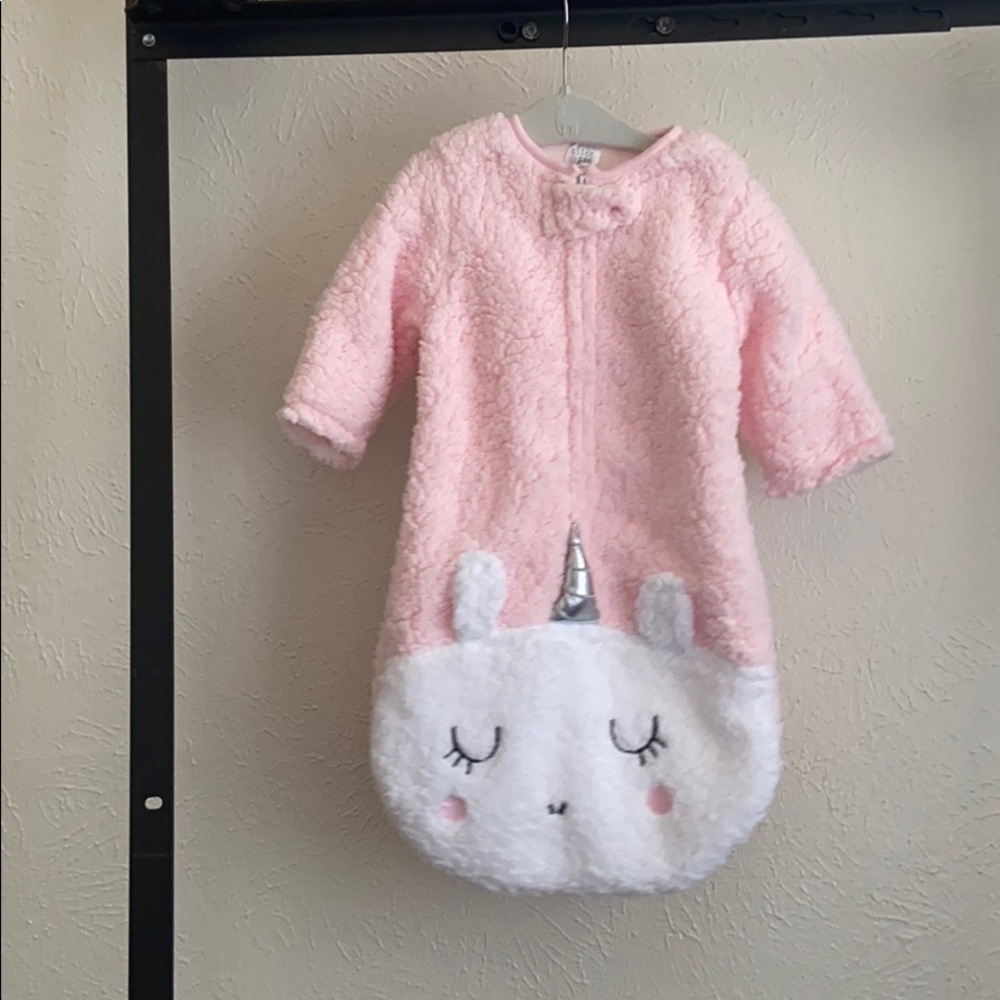 Baby girl zip up sleeper suit